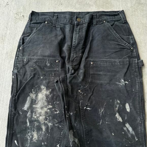 Vintage Y2K Carhartt black double knee work wear carpenter pants - Picture 2 of 8